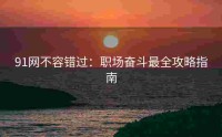 91网不容错过：职场奋斗最全攻略指南