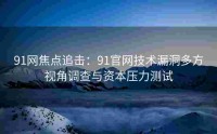 91网焦点追击：91官网技术漏洞多方视角调查与资本压力测试