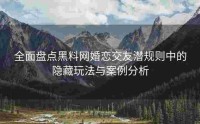 全面盘点黑料网婚恋交友潜规则中的隐藏玩法与案例分析