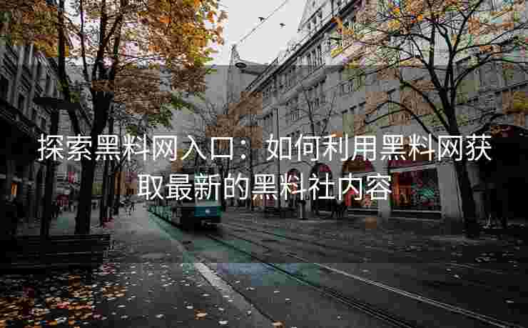 探索黑料网入口：如何利用黑料网获取最新的黑料社内容