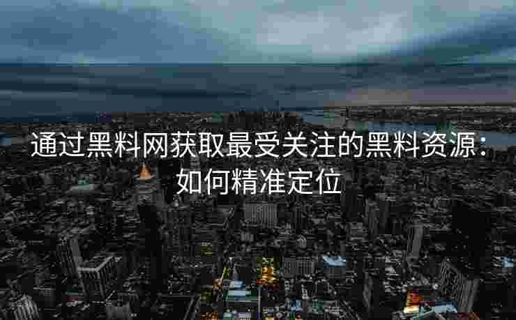 通过黑料网获取最受关注的黑料资源：如何精准定位
