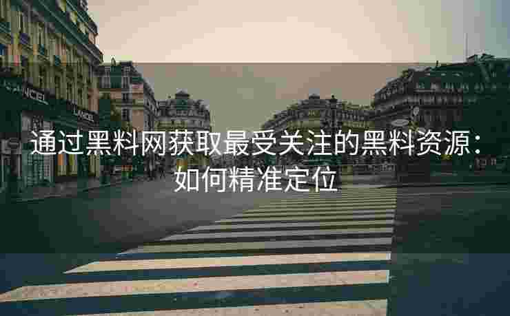 通过黑料网获取最受关注的黑料资源：如何精准定位