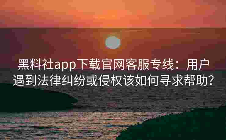 黑料社app下载官网客服专线：用户遇到法律纠纷或侵权该如何寻求帮助？